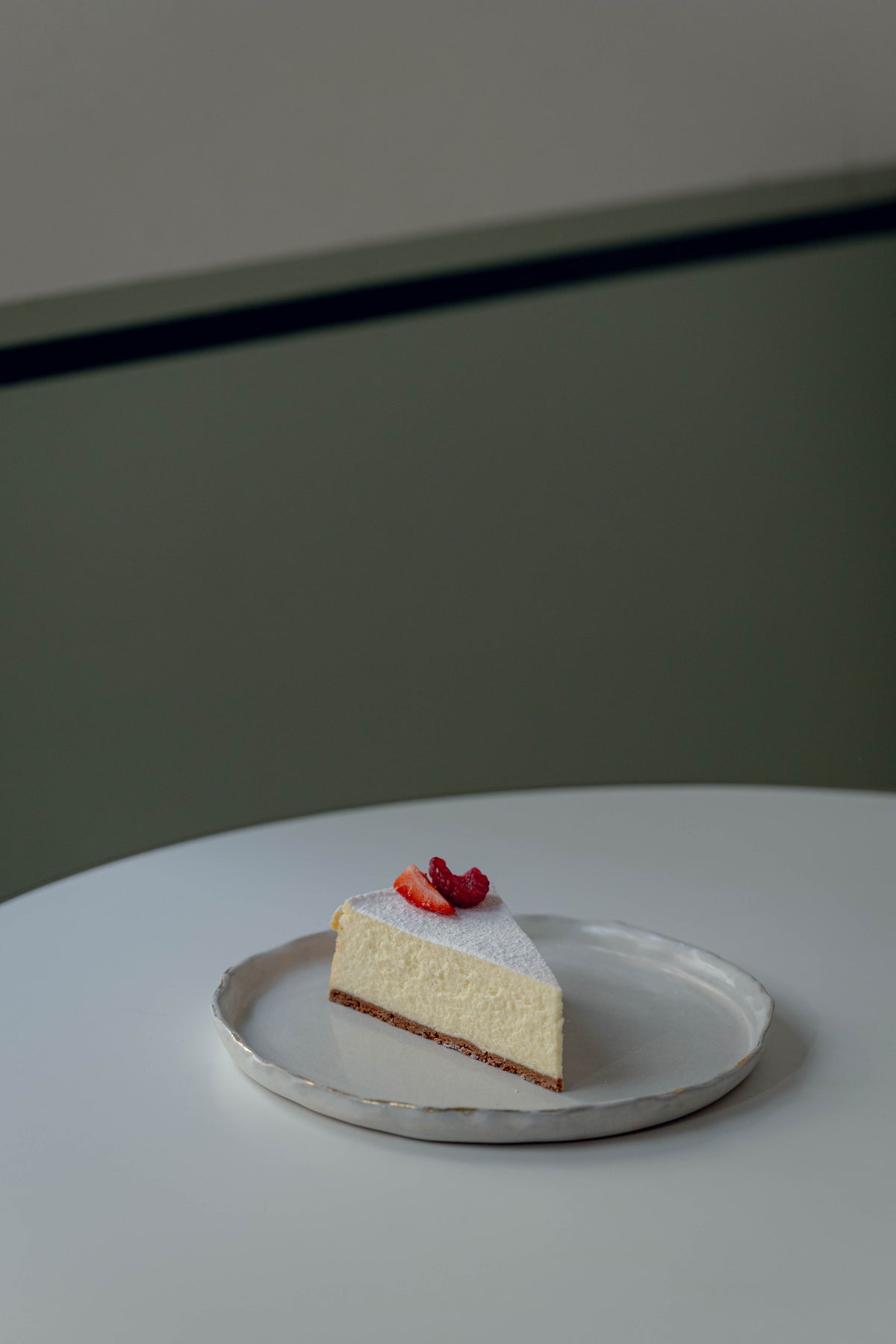 Kuchenstück Gebackene Topfentorte